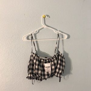 gingham checkered black and white tank top